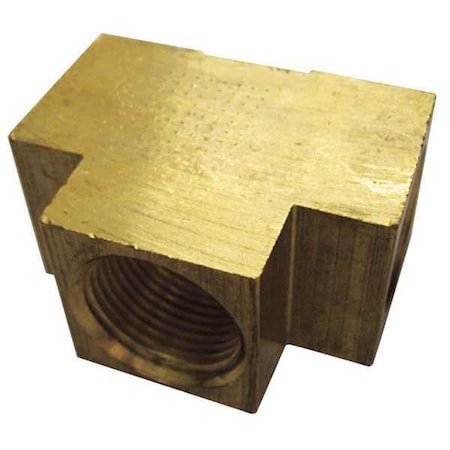 Tee Brass Extruded Tee, 1/8 in Female NPT X 1/8 in Female NPT, 10 PK