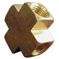 Cross Brass Cross, 1/4 in Female NPT X 1/4 in Female NPT