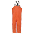 Rain Bib Overall, Polyester, 33 in Inseam, 36 in to 38 in Waist, 35 mil Thickness, Orange, XL