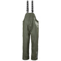 Rain Bib Overall, Polyester, 35 in Inseam, 54 in to 56 in Waist, 35 mil Thickness, Green, 6XL