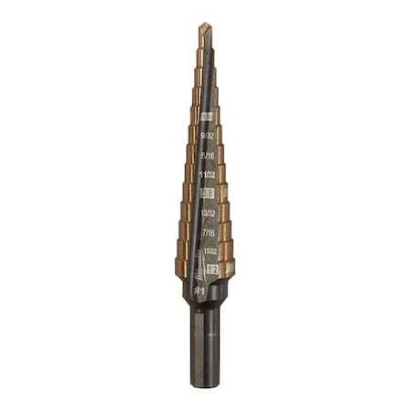 1/8 in. - 1/2 in. No 1 Cobalt Step Drill Bit