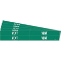 Pipe Marker, Adhesive, White, Vent, PK5, 7296-4-PK