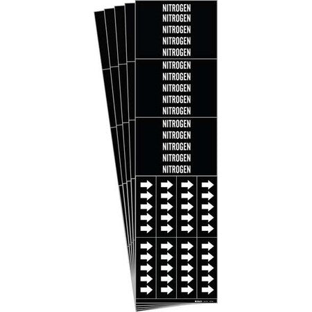 Pipe Marker, Adhesive, White, Nitrogen, PK5, 87745-PK