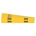 Pipe Marker, Adhesive, Black, Drain, PK5, 7091-4-PK