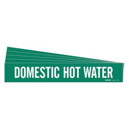 Pipe Marker,White,Domestic Hot Water,PK5