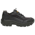 Men's Hiker Shoe, 9 Leather, Mesh Upper, Steel Toe, 3 1/2 in H, Black, P91274
