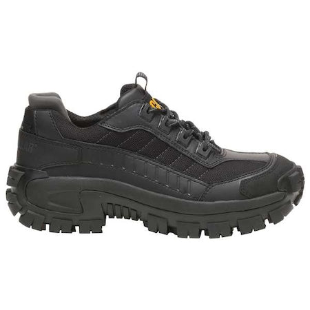 Men's Hiker Shoe, 9 Leather, Mesh Upper, Steel Toe, 3 1/2 in H, Black, P91274