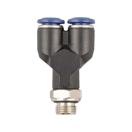Push to Connect Fitting, Nylon, Black
