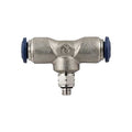 Push to Connect Fitting, Brass, Silver