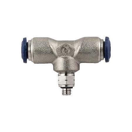 Push to Connect Fitting, Brass, Silver