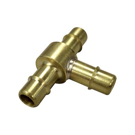 Tee, Brass, Barbed3/8in, 3/8in, 3/8in