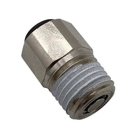 Metric Push-to-Connect Fitting, Brass, Silver