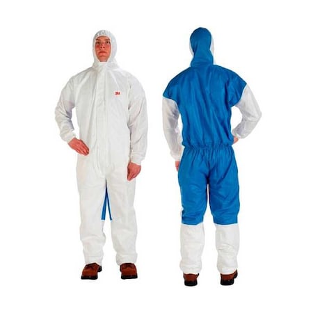 Protective Coverall,4XL,Blue/White,SMS
