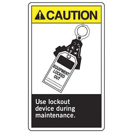 Label, 5 in Height, 3 1/2 in Width, Vinyl, Vertical Rectangle, English