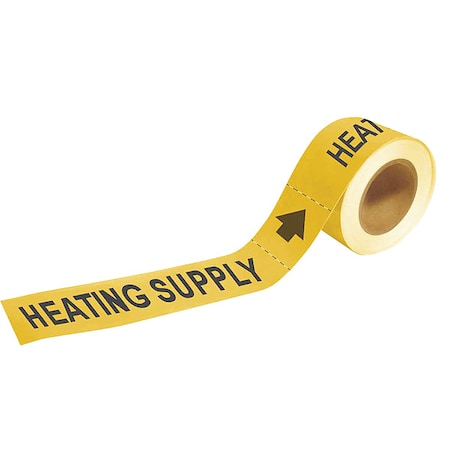 Pipe Marker,Heating Supply,2 In.H