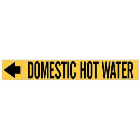 Pipe Marker,Domestic Hot Water,1 In.H
