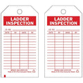 Tag, Inspection, Polyester, 5 3/4 in H x 3 in W, Red on White, Rectangle, 10 PK