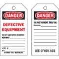 Danger Tag, Lockout Tagout, Polyester, 5 3/4 in H x 3 in W, Black, Red, White, Rectangle, 10 PK