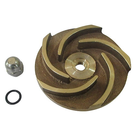 Impeller,3 3/8" Dia,Semi-Open,Bronze