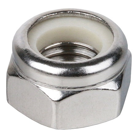 Nylon Insert Lock Nut, M8-1.25, Steel, Class 10, Zinc Plated, 9 1/2 mm Ht, 100 PK