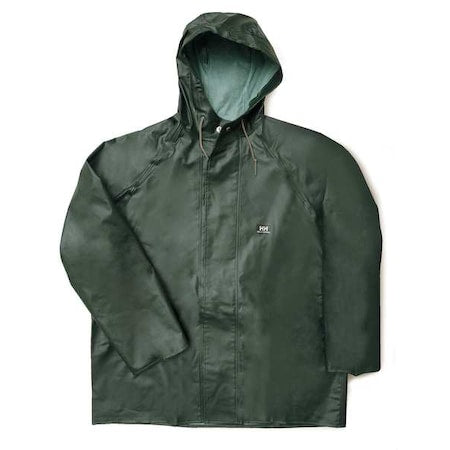 Rain Jacket with Hood,Green,XL