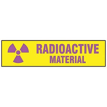Cabinet Label, Radioactive Material, Polyester, 24 in W, 7 in H