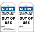 Notice, Temporarily Out Of Use Signed By: Date:, 3 in W x 5 3/4 in H, 10 PK