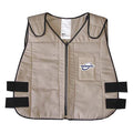 Cooling Vest, Cotton, Cold Pack Inserts, 2 to 3 hr Max Cooling Time, Zipper Closure, 27 in Length
