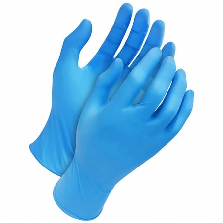 Disposable Gloves, 5 mil Palm, Tripolymer, Powder-Free, M, 100 PK, Blue