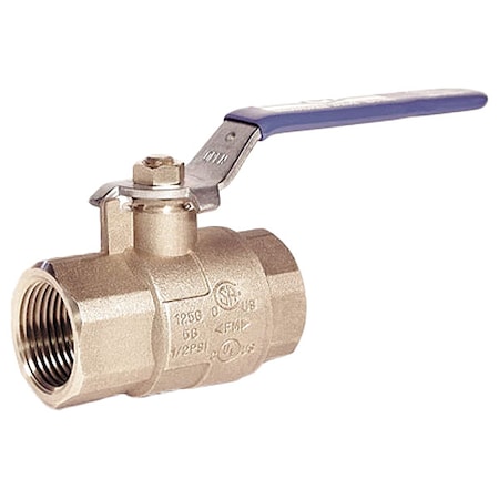 1-1/4" FNPT Brass Ball Valve Inline