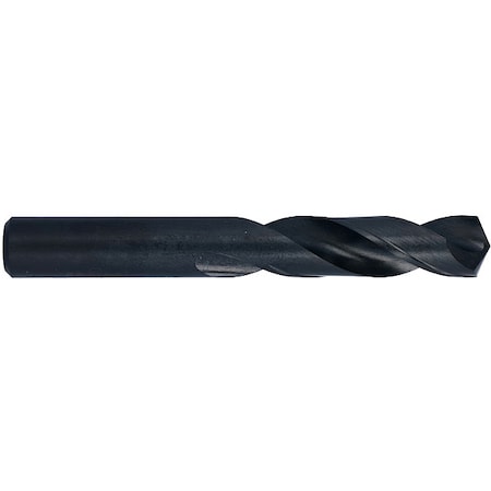 Screw Machine Drill Bit, #24 Size, 135  Degrees Point Angle, High Speed Steel, Black Oxide Finish