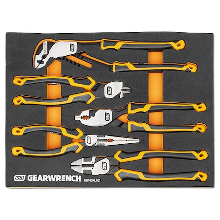 5 Piece PITBULL Cushion Grip Pliers Set in Foam Storage Tray