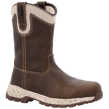Women's Wellington Boot, 9, Alloy Toe, 10 in H, Dark Brown, GB00557