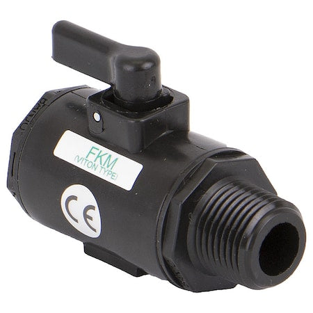 Manual 2-Way Ball Valve,NPT,Polypro