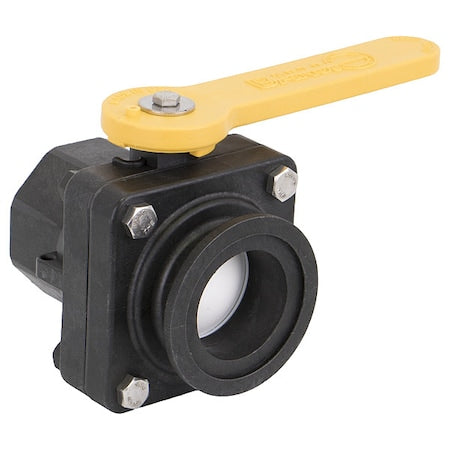 Manual 2-Way Ball Valve,Flange,Polypro