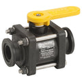 Manual 2-Way Ball Valve,Flange,Polypro