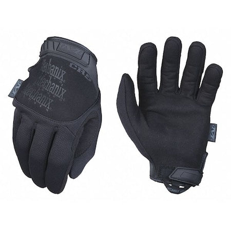 Tactical Glove, Synthetic Leather Palm, 11" Length, Rubberized Safety Cuff, Full Finger, Black