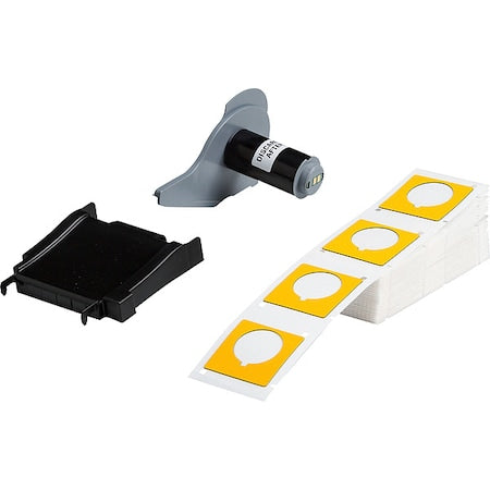 Pre-Cut Label Stock Roll, Yellow, Gloss