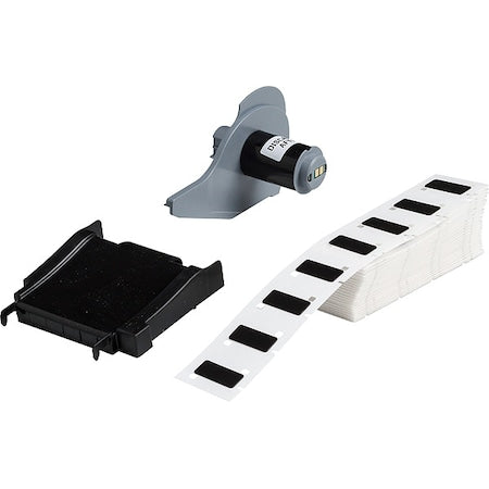 Pre-Cut Label Stock Roll, Black, Gloss
