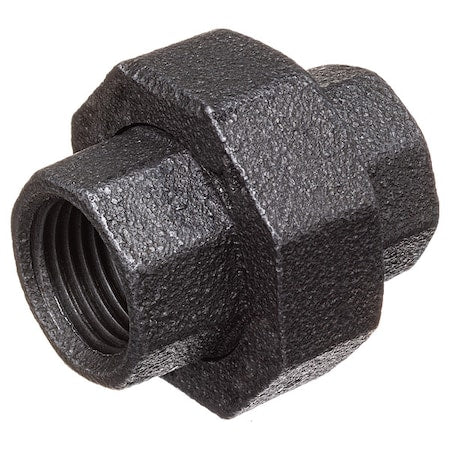 Straight Black Coated Malleable Iron Pipe Fitting, 3/4" Pipe, Female BSPT, Malleable Iron