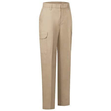 Women's Work Pant, 14, Khaki, 35% Cotton, 65% Polyester