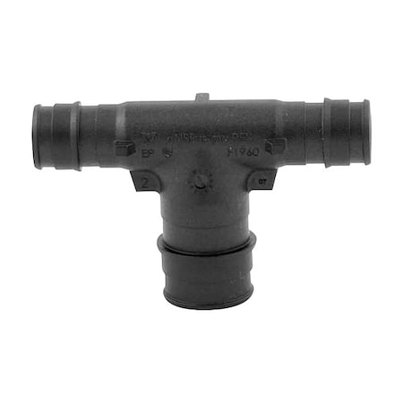 Tee, Polymer, Barbed1in, 1in, 3/4in