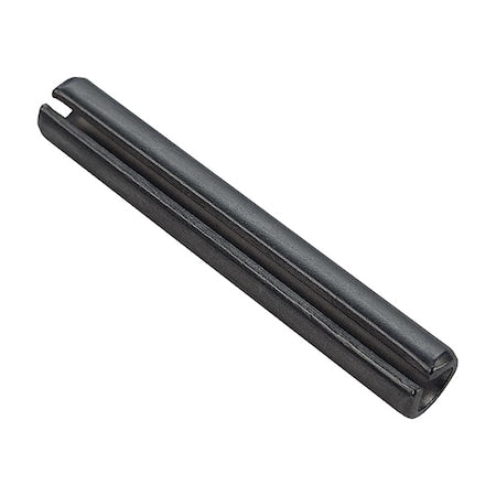 Slotted Spring Pin, 1/4 in Outside Dia, 4 in L, Steel, 10 PK