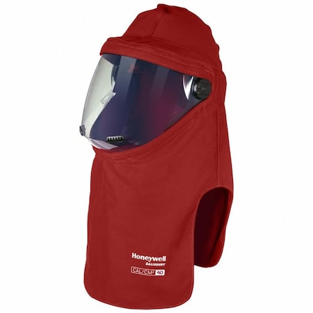 Arc Flash Hood, 4 PPE CAT, 40 cal/sq cm, Polycarbonate Window, Red