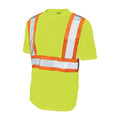 High Visibility Short Sleeve Shirt, 2, R, Polyester, Green/Yellow, L