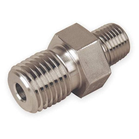 3/8 in Male NPT 316 Stainless Steel Hex Nipple, 1.45 in Length, 7,200 psi Max Pressure
