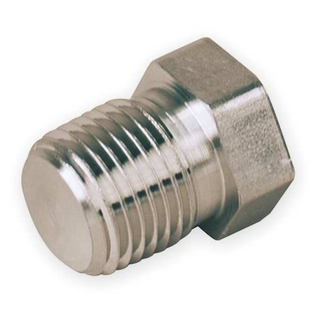 Hex Head Plug, 316L Stainless Steel, 3/4 in MNPT, 1-1/16 in Length, 6,400 psi Max Pressure