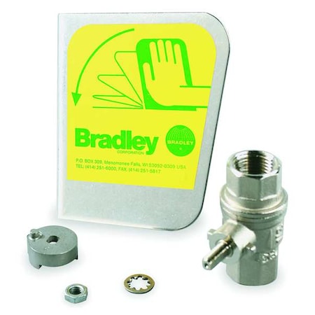 Ball Valve, Brass (Ball Valve), Stainless Steel (Eyewash Handle), Yellow, For Use With, Eyewash