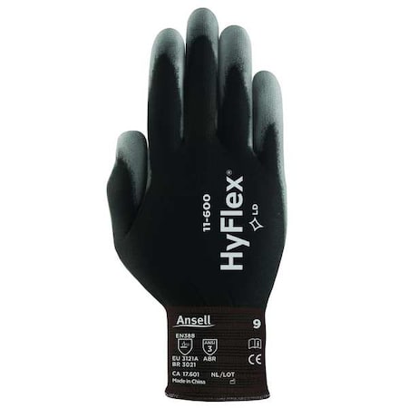 Hyflex Coated Gloves, Polyurethane Palm Coating, Smooth, 15 ga, Abrasion Level 3, 7, 1 Pair