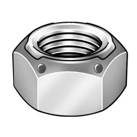 Top Lock Distorted Thread Lock Nut, 7/8"-14, Steel, Grade C, Yellow Zinc, 3/4 in Ht, 10 PK